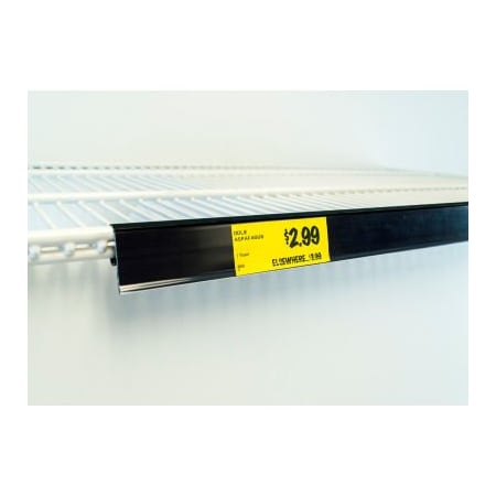 Asia Sources. The Global Display Solution Price Tag Holder For Double Wire Cooler Shelf, 28inL, Black, 50/Case DSDBK28